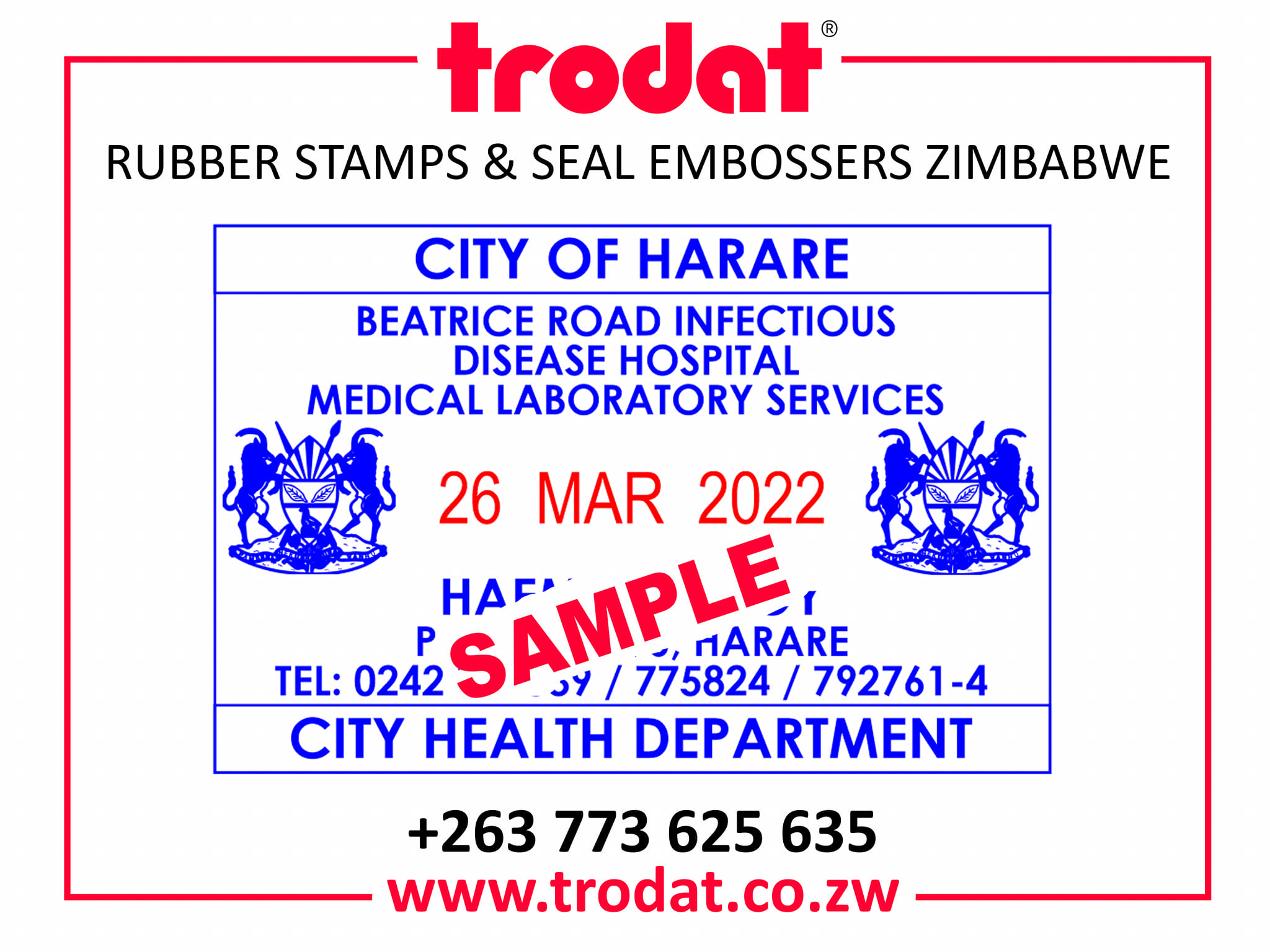 Trodat 2910 Date Stamp in Zimbabwe Artwork Design Template